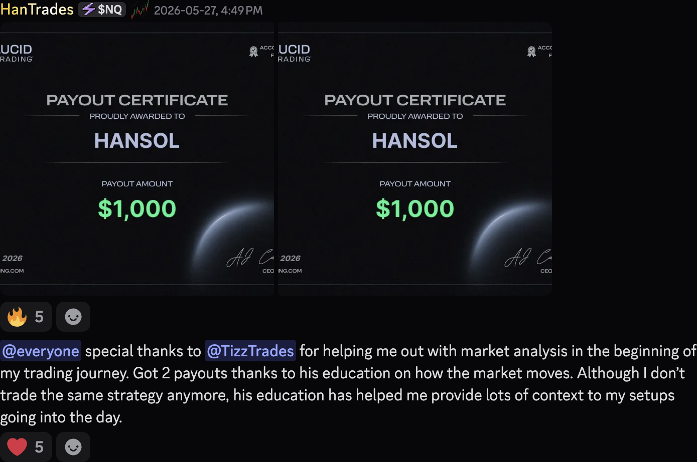 Student payout testimonial 6